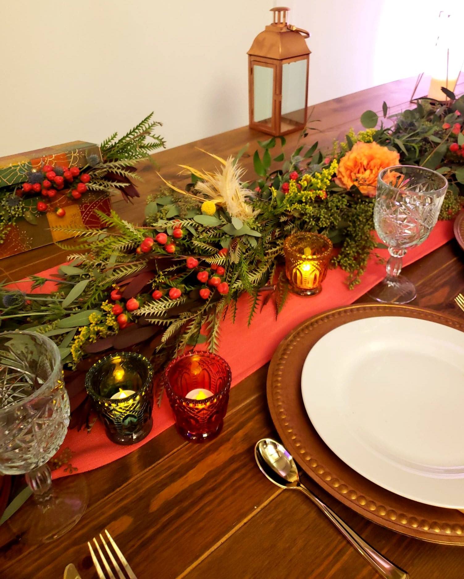 fall wedding table centerpiece