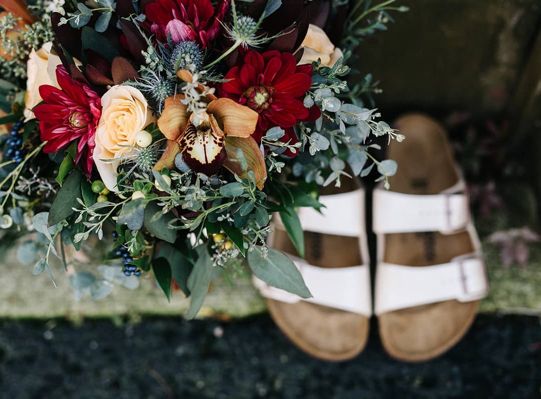 fall colored bridal bouquet